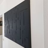 Black minimalist monochrome abstract painting