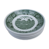 6 assiettes creuses Adams English Scenic vert