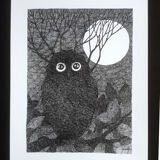 "Night bird" china ink