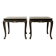 Set of 2 Chinese low tables in black lacquered wood with gold decoration.