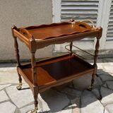 Vintage wood and brass dessert and tray