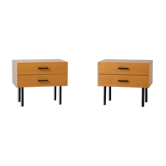 Paire de chevets moderniste en chêne années 60