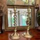 Old pair of twisted candle holders in gilded bronze 32.5cm