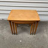 3 wooden nesting tables, 50s-60s
