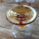 8 amber foot glasses
