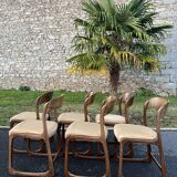 Set of 6 vintage baumann 1970 sled chairs
