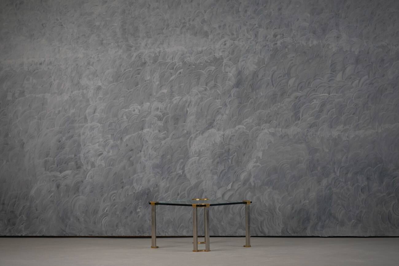 Vintage bronze and glass small coffee table by Peter Ghyczy, Germany 1970s