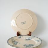 Pair of flat plates in Iron Earth U&C Digoin Sarreguemines model "Royat", 19th century