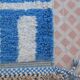 Moroccan Berber blessed ouarain rug modern blue and white