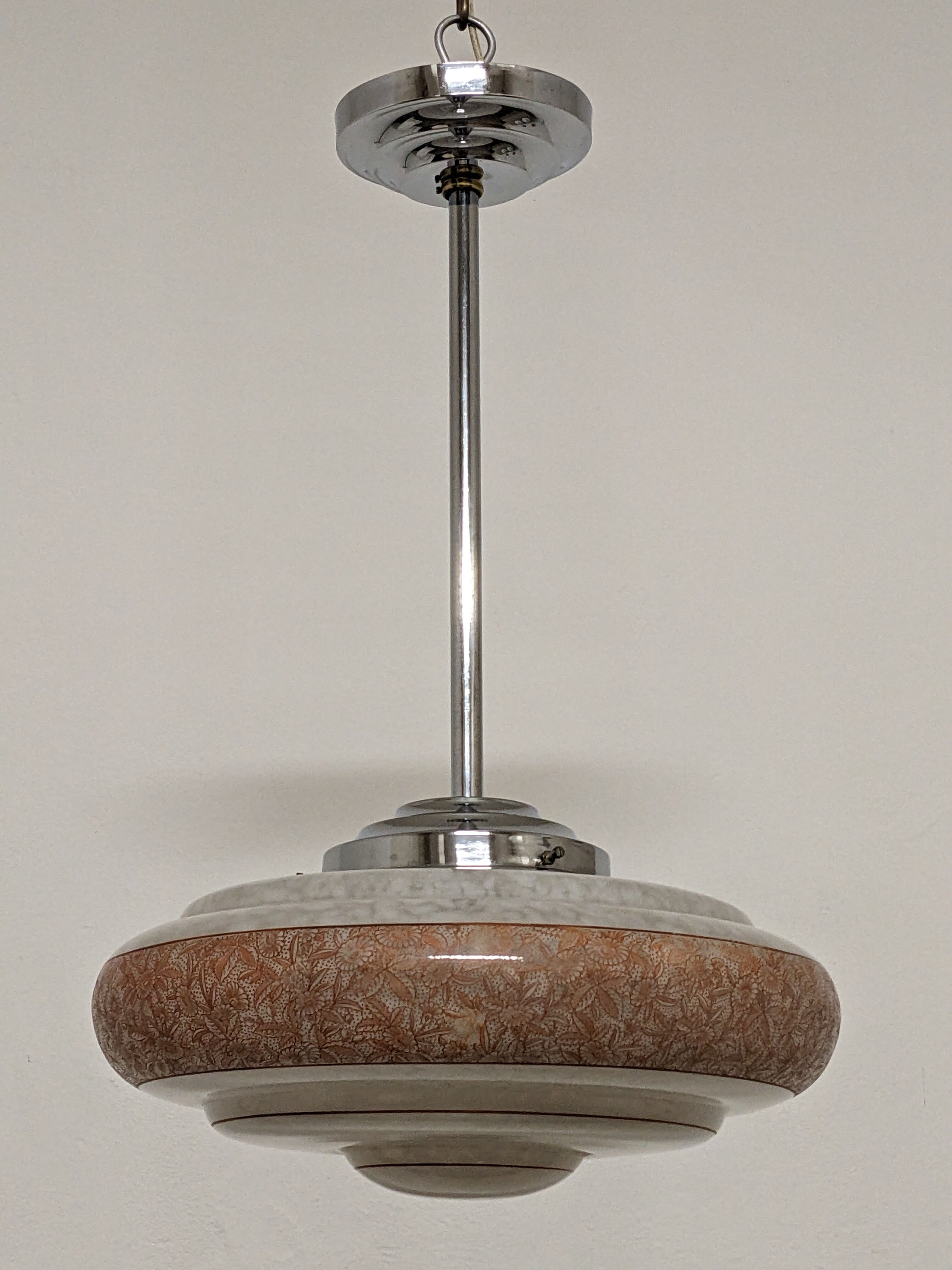 Art Deco XL pendant lamp in Clichy glass circa 1920