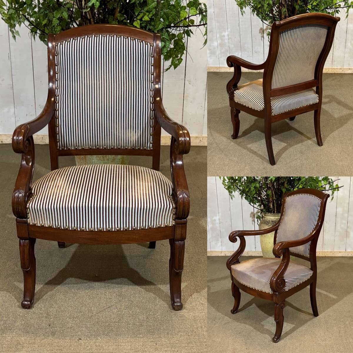 19th Century Restoration Armchair in Mahogany