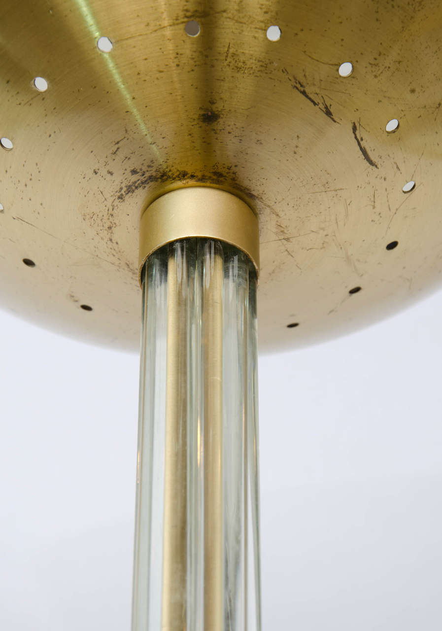 Floor lamp in glass & metal 1940s
