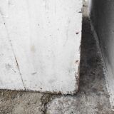 Old rustic Parisian wardrobe patinated white in oak and fir