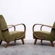 1930 Jindrich Halabala Bentwood Armchair in Forest Green Velvet