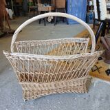 Antique wicker magazine rack