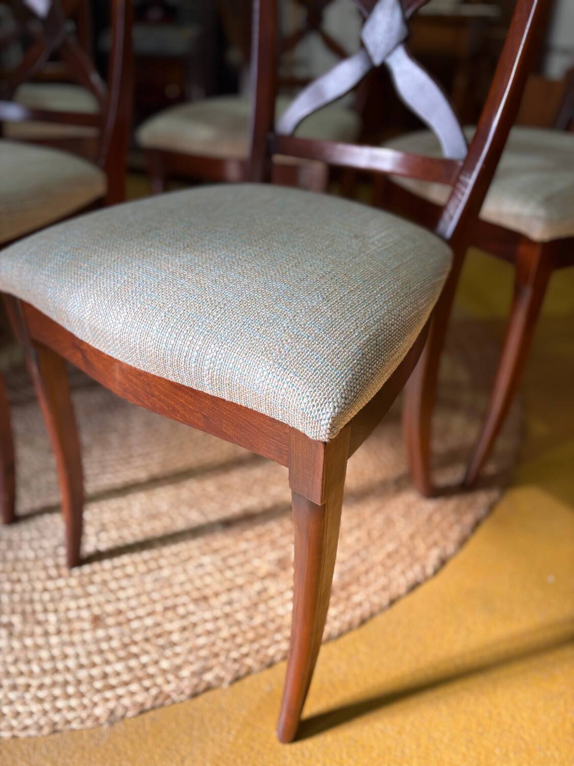 Set of 6 cherry wood chairs