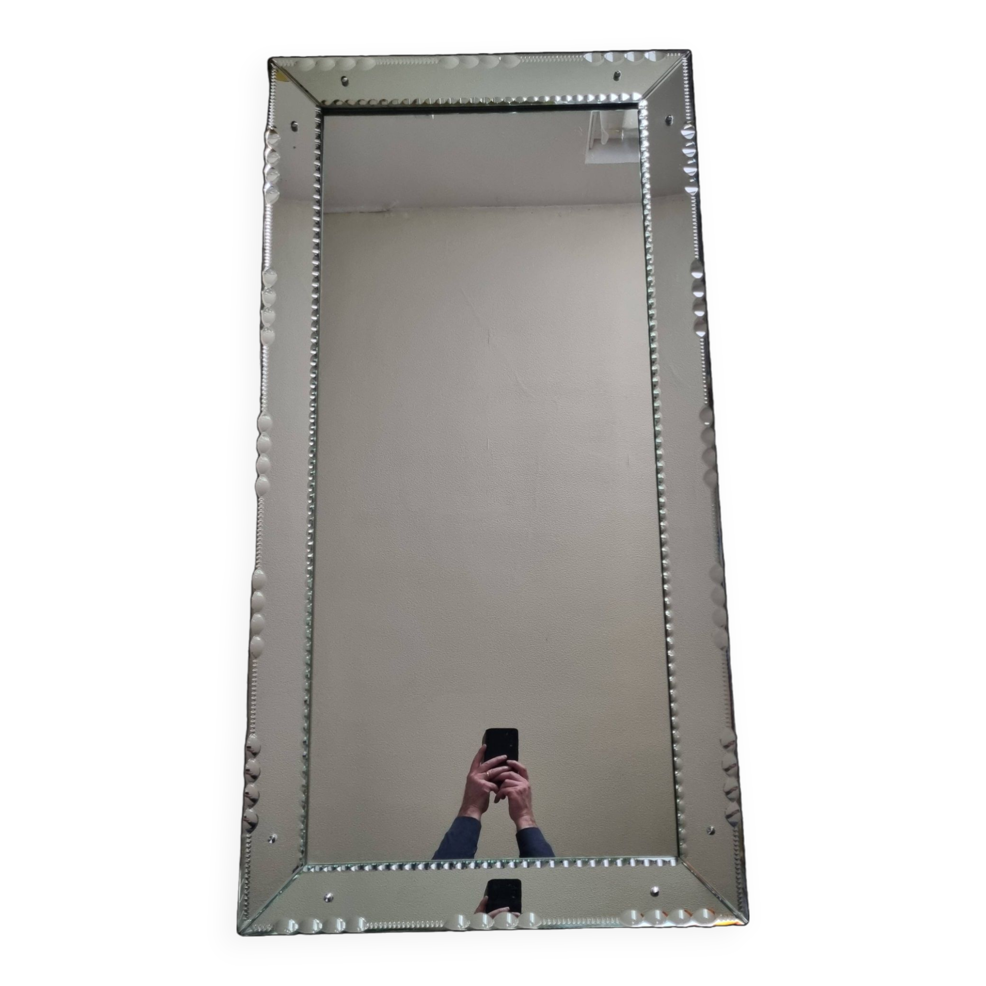 Vintage Venetian style mirror, to stand, 124 x 63 cm