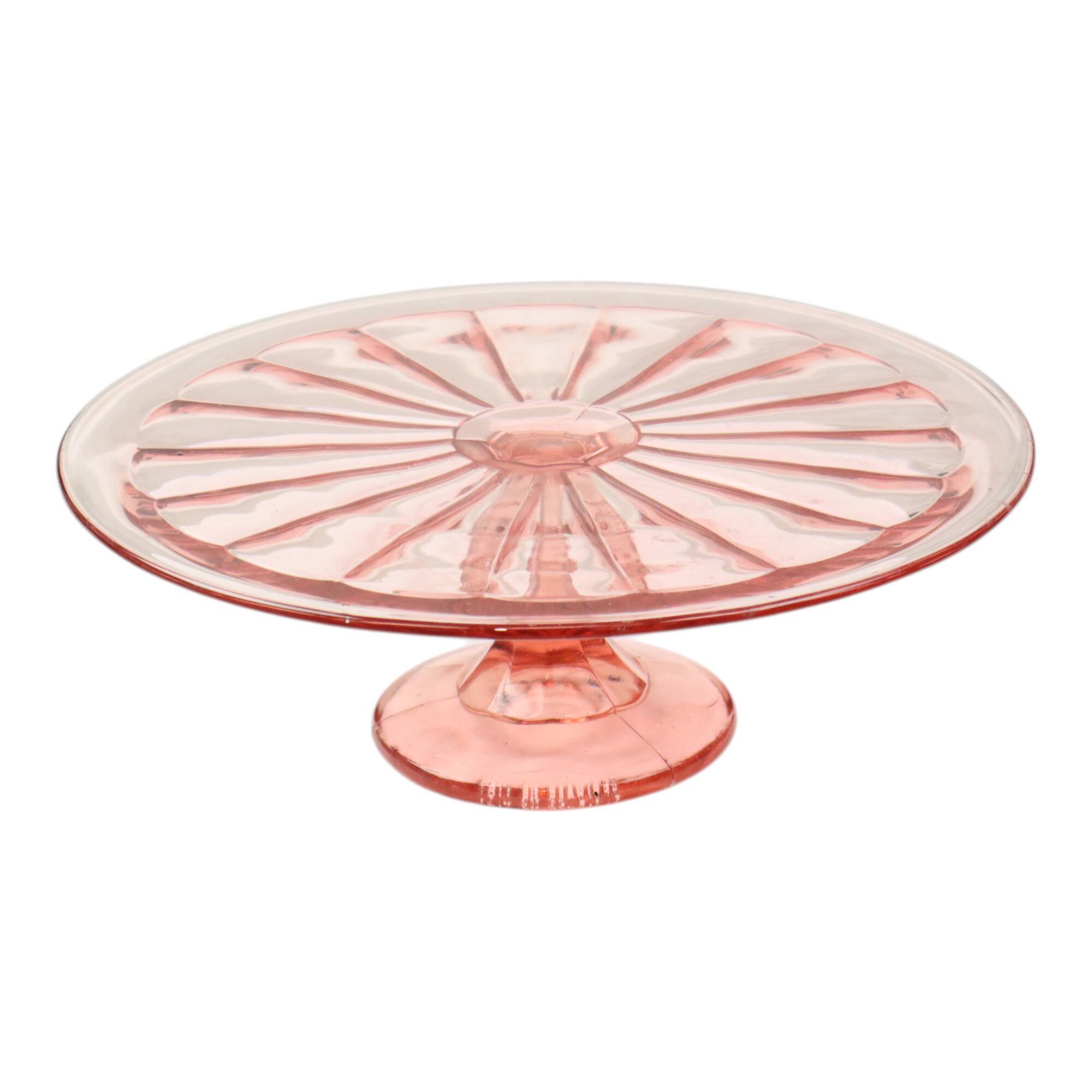 Pink Rosaline Art Deco Cake Stand Pastry Dish Scailmont