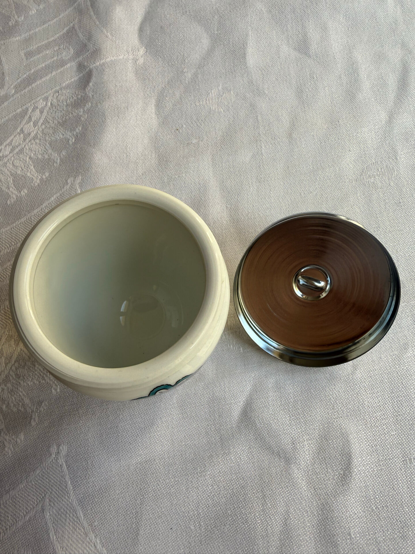 Egg coddler porcelaine anglaise Royal Worcester « Palmyra »