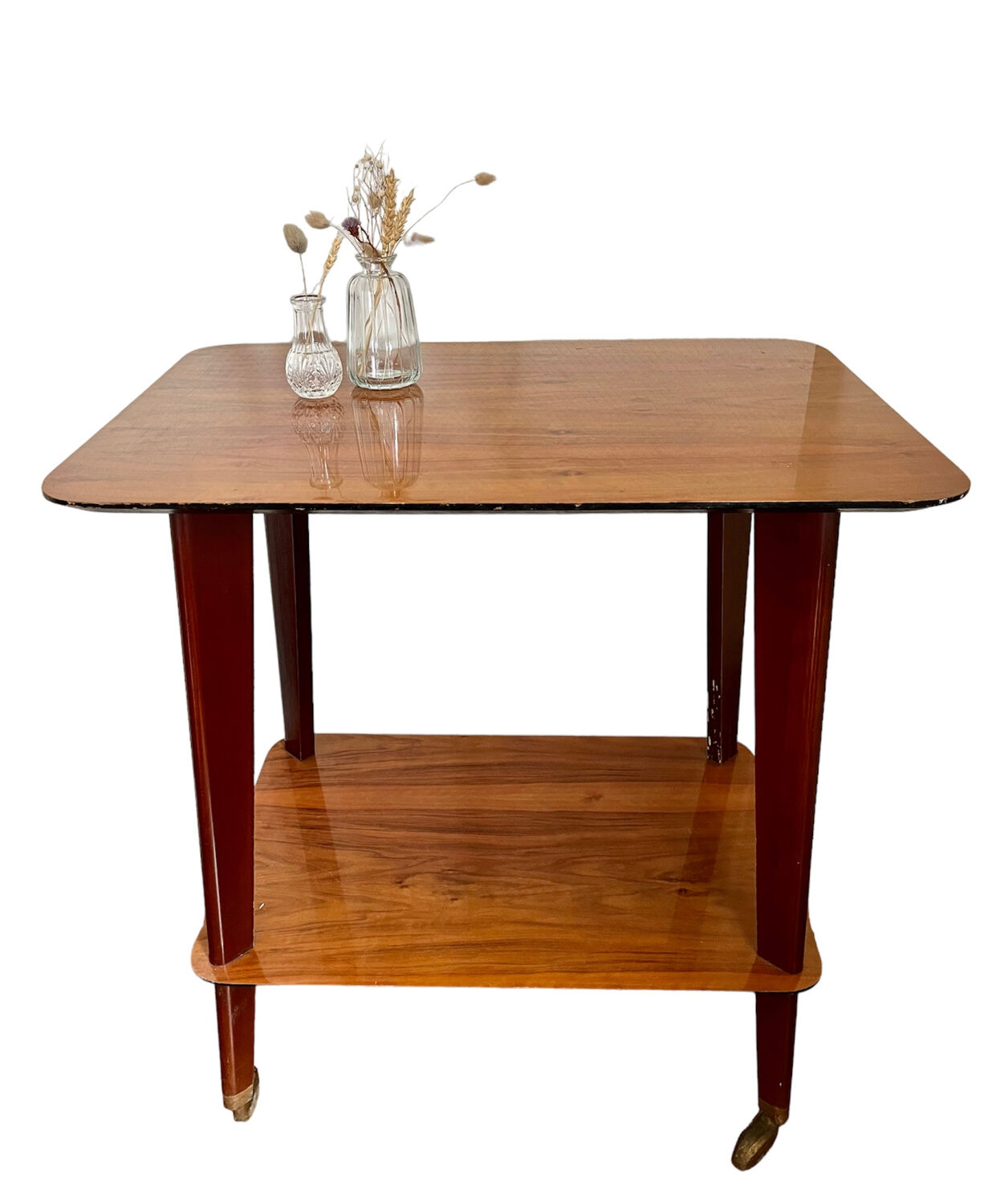 Vintage compass foot serving table 1950