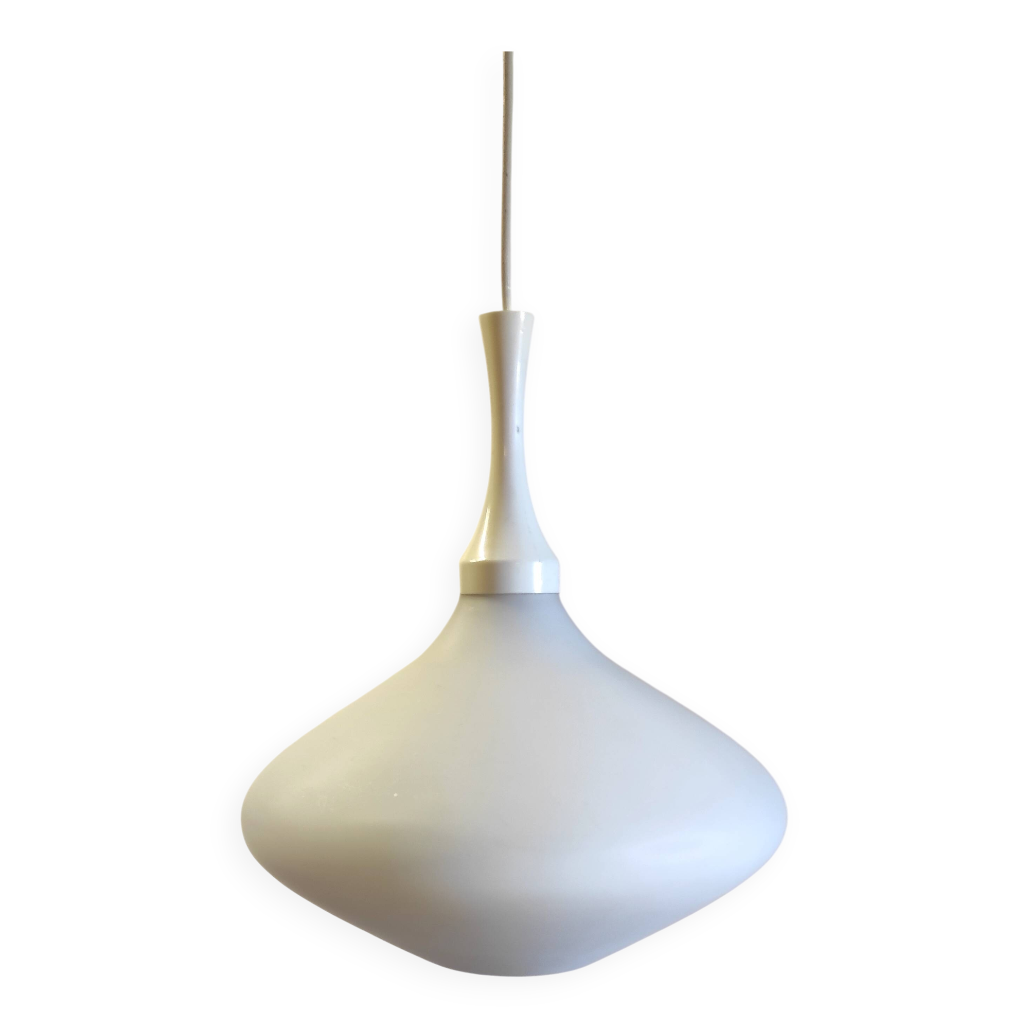 Suspension design en verre opalin - années 60/70