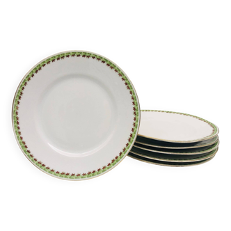 6 Dessert plates. Stamped “B&C” (BERNARDAUD). Limoges.