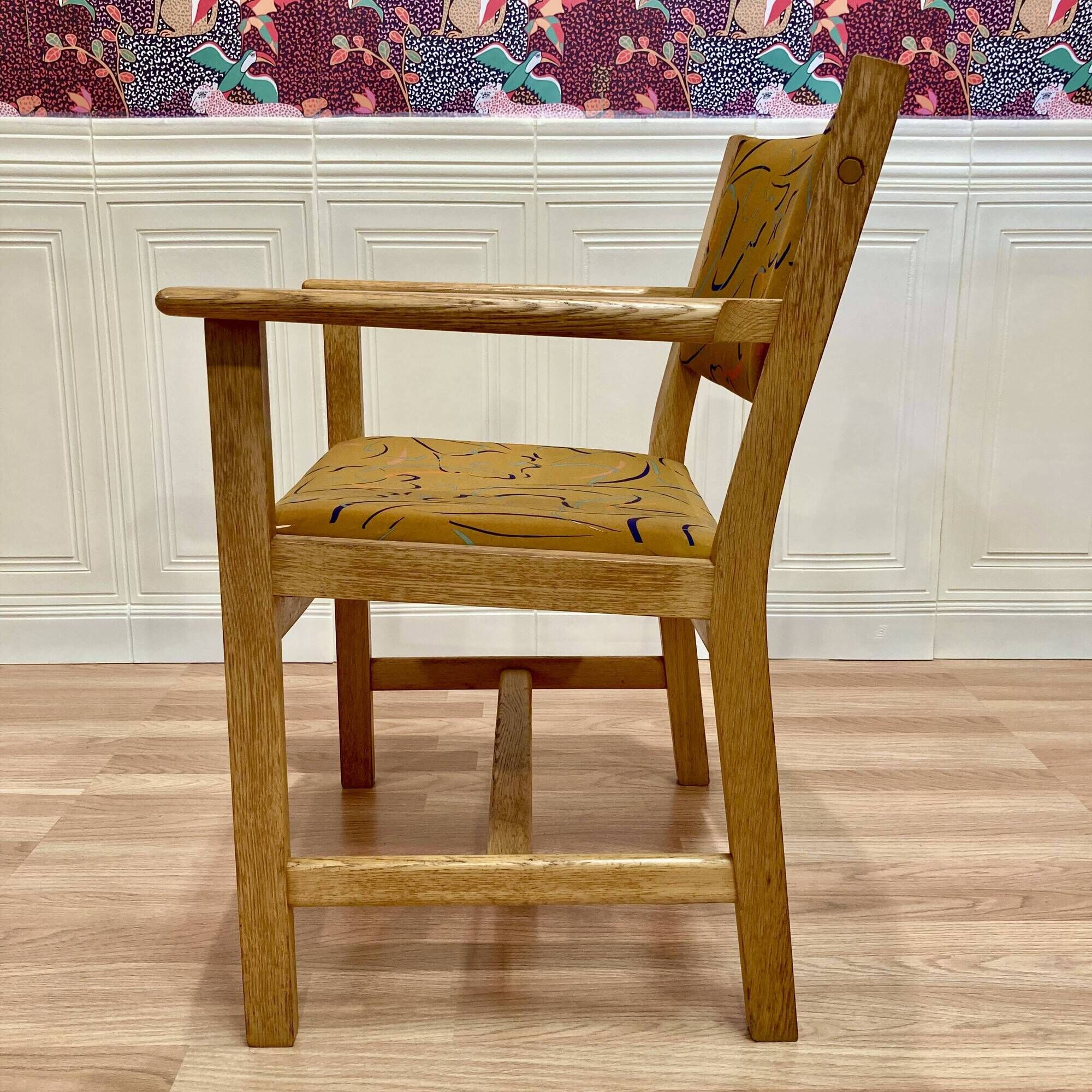 Set of 6 armchairs stamped Hans Wegner "Scandinavian design" 1960.