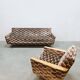Vintage sofa &amp; lounge chair 'Geometric graphic dessin'