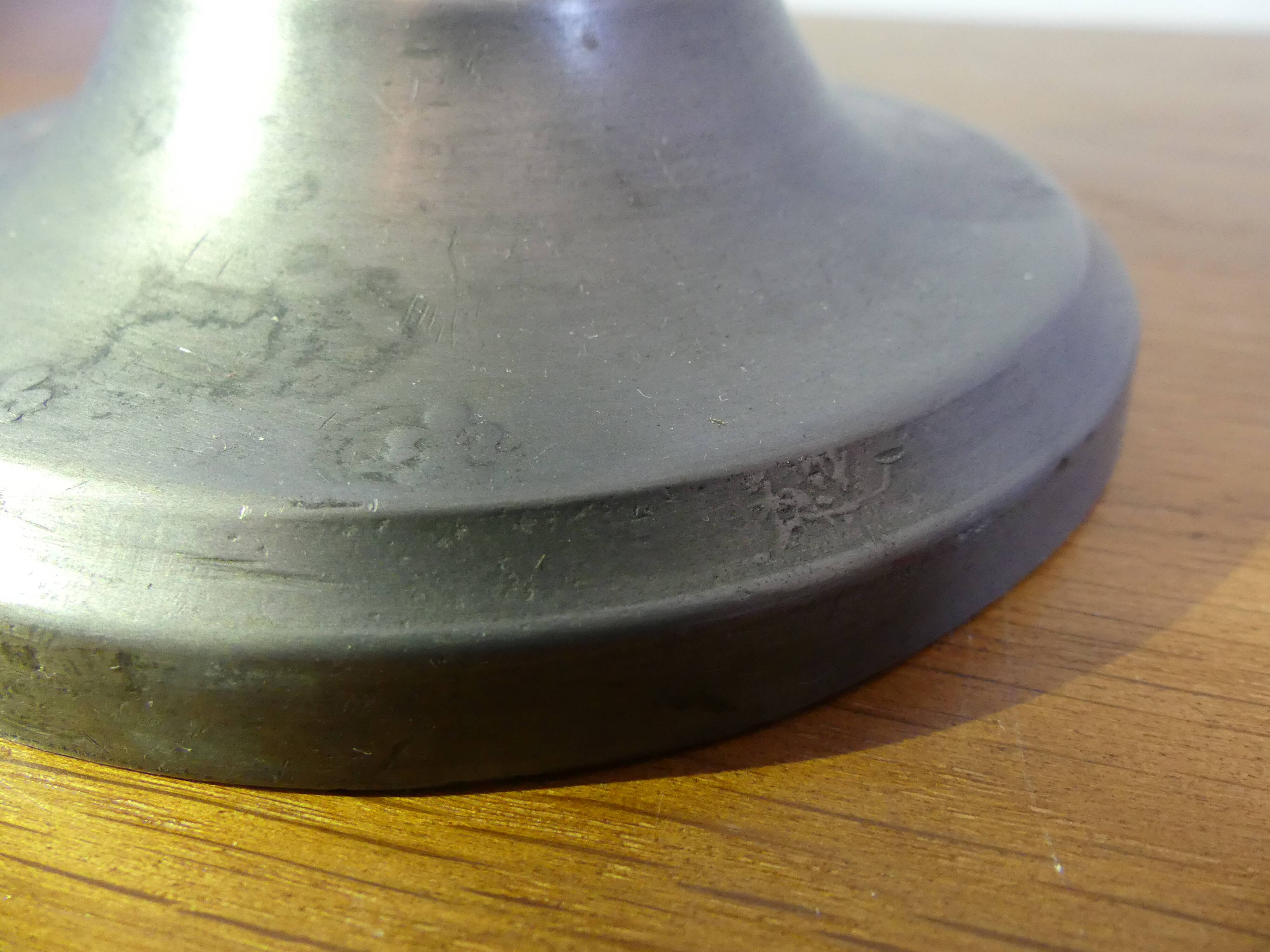 Pewter candle holder