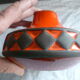 Ceramic vase geometric decoration vintage 70s