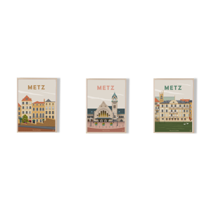 3 affiches vintage de Metz