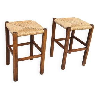 Tabouret vintage en paille