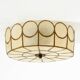 Beautiful round Mid-Century Modern ceiling or wall lamp made of Capiz