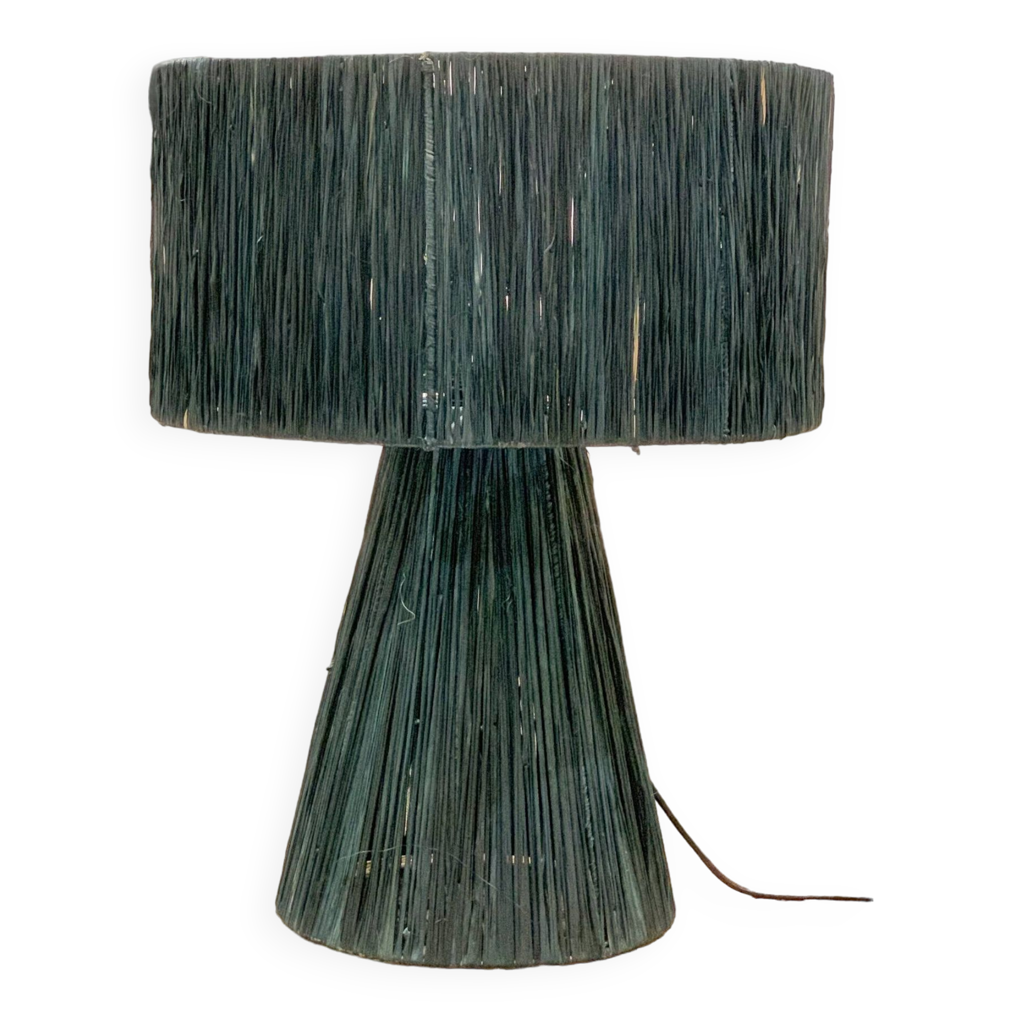 Night blue raffia table lamp