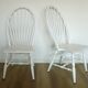 1 of 6 Vintage Wooden Dining Chair Restored Accent White Windsor Chairs