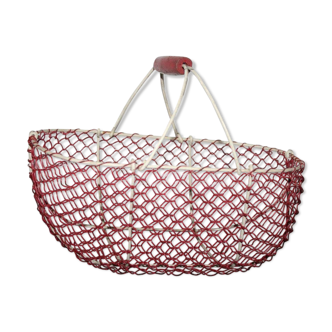 Basket handle and Red braided metal wood