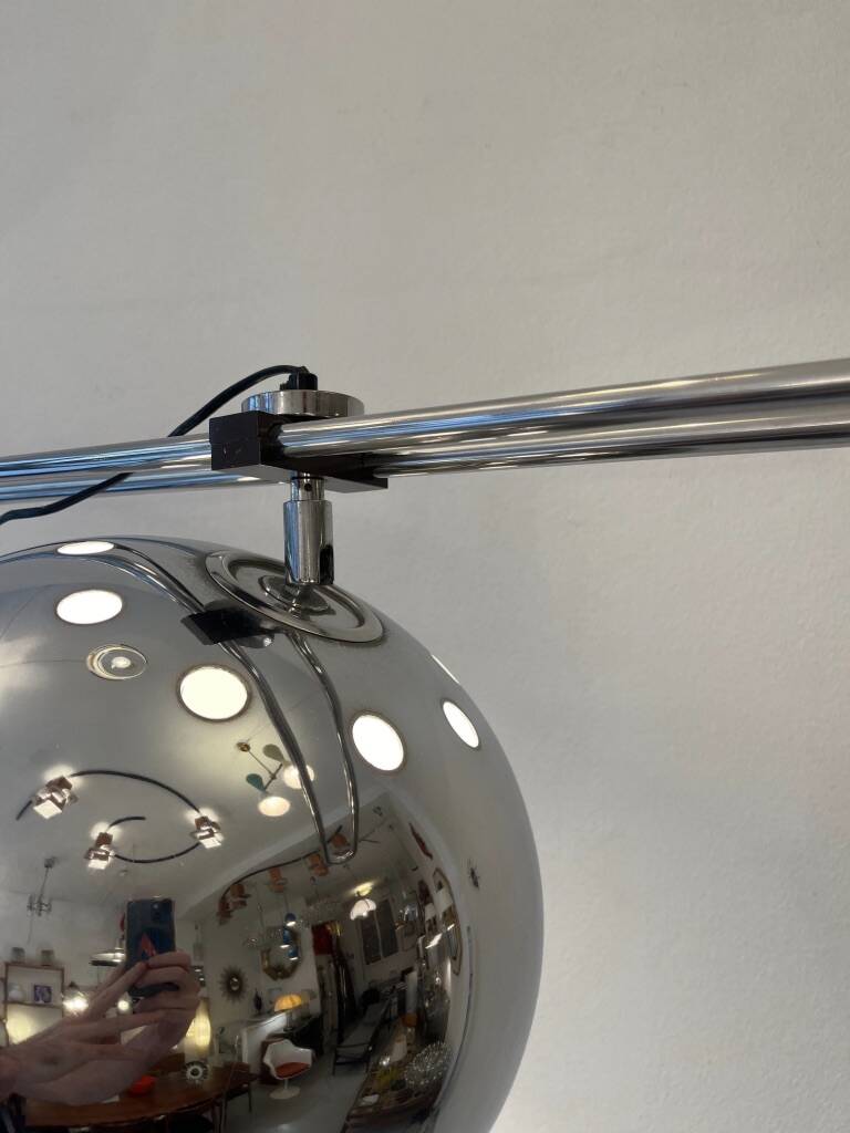 chrome metal arc lamp edited by Zonca Italy around 1970