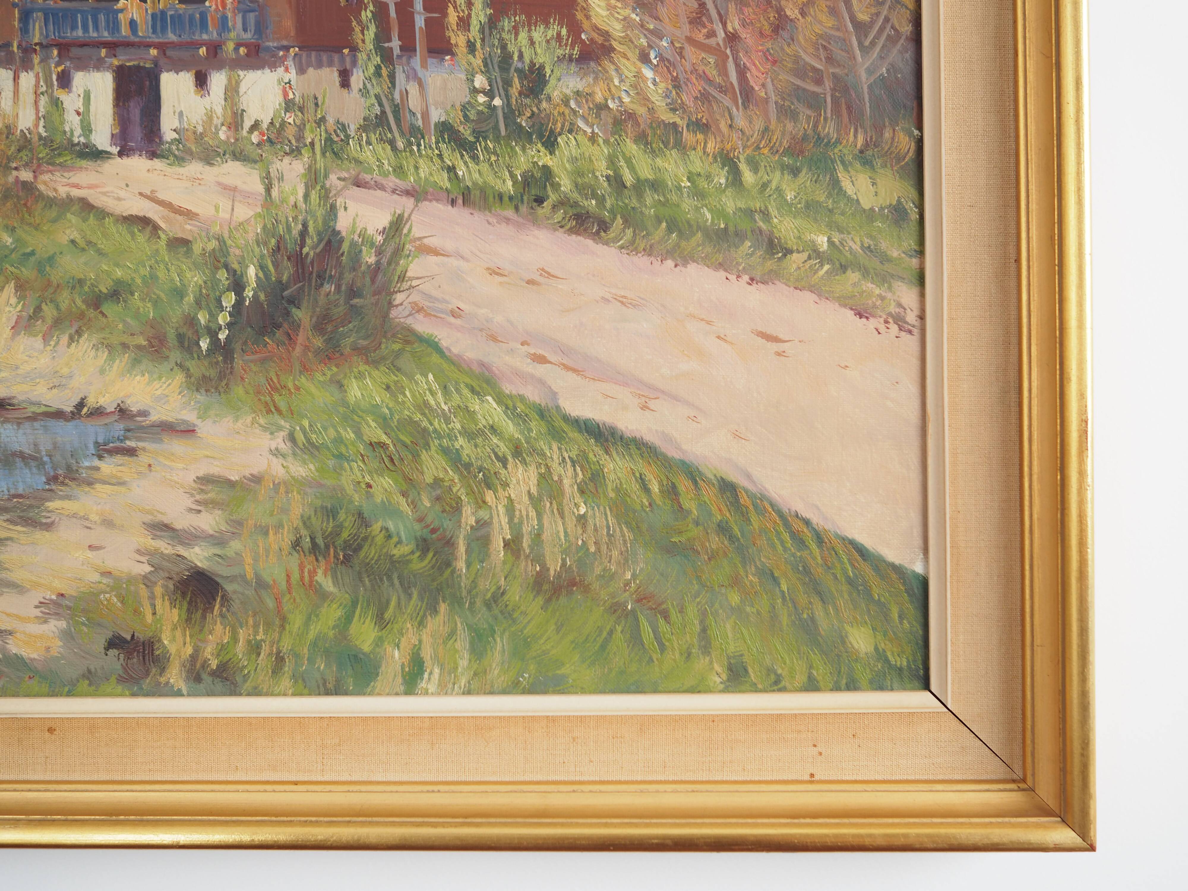 Painting „The Chalet at the Mountain Stream”, Scandinavian design, 1970s