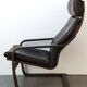 Fauteuil lounge en cuir marron  ''Poang'' Ikea 1990