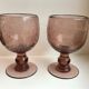 Set of 4 glasses with bubbled glass stems from biot violets 70s