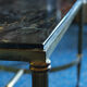 Table low neo classic bronze brass and Portoro marble