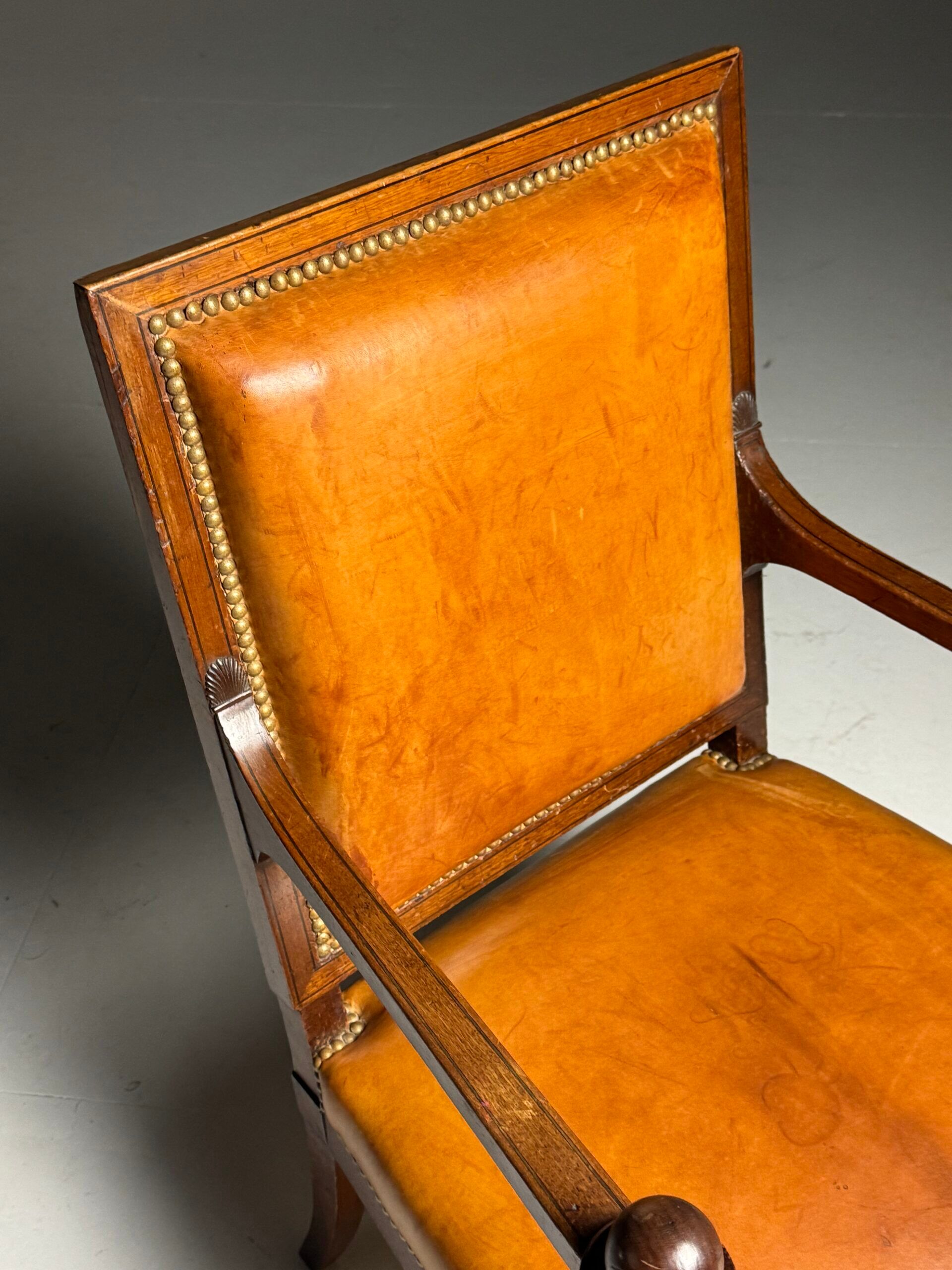 French armchair 19th century leather