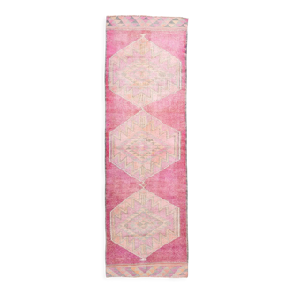 3x10 dusty pink oushak runner rug 94x302cm