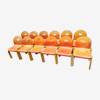 Set de 12 chaises des années 80-90