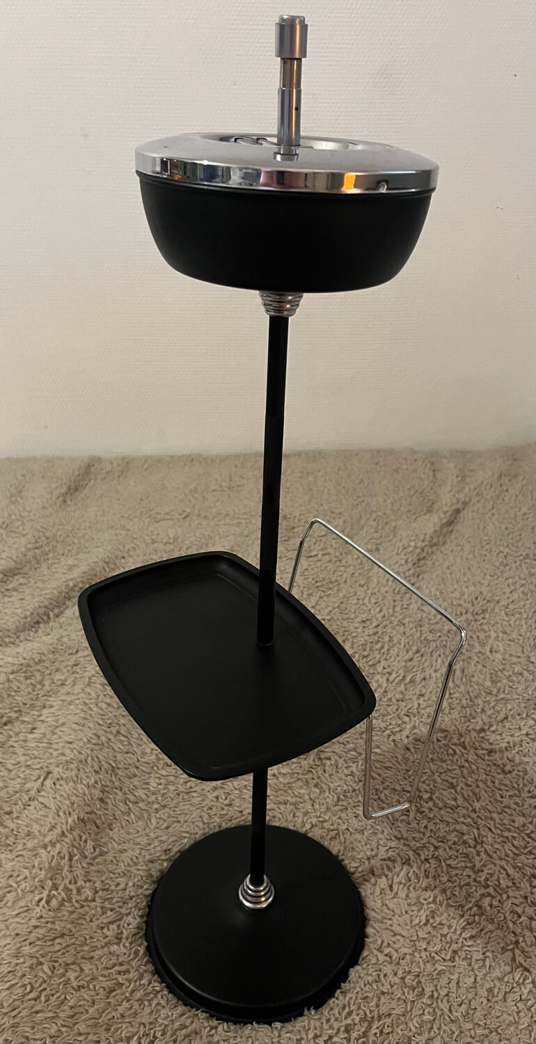 Vintage metal ashtray with magazine holder
