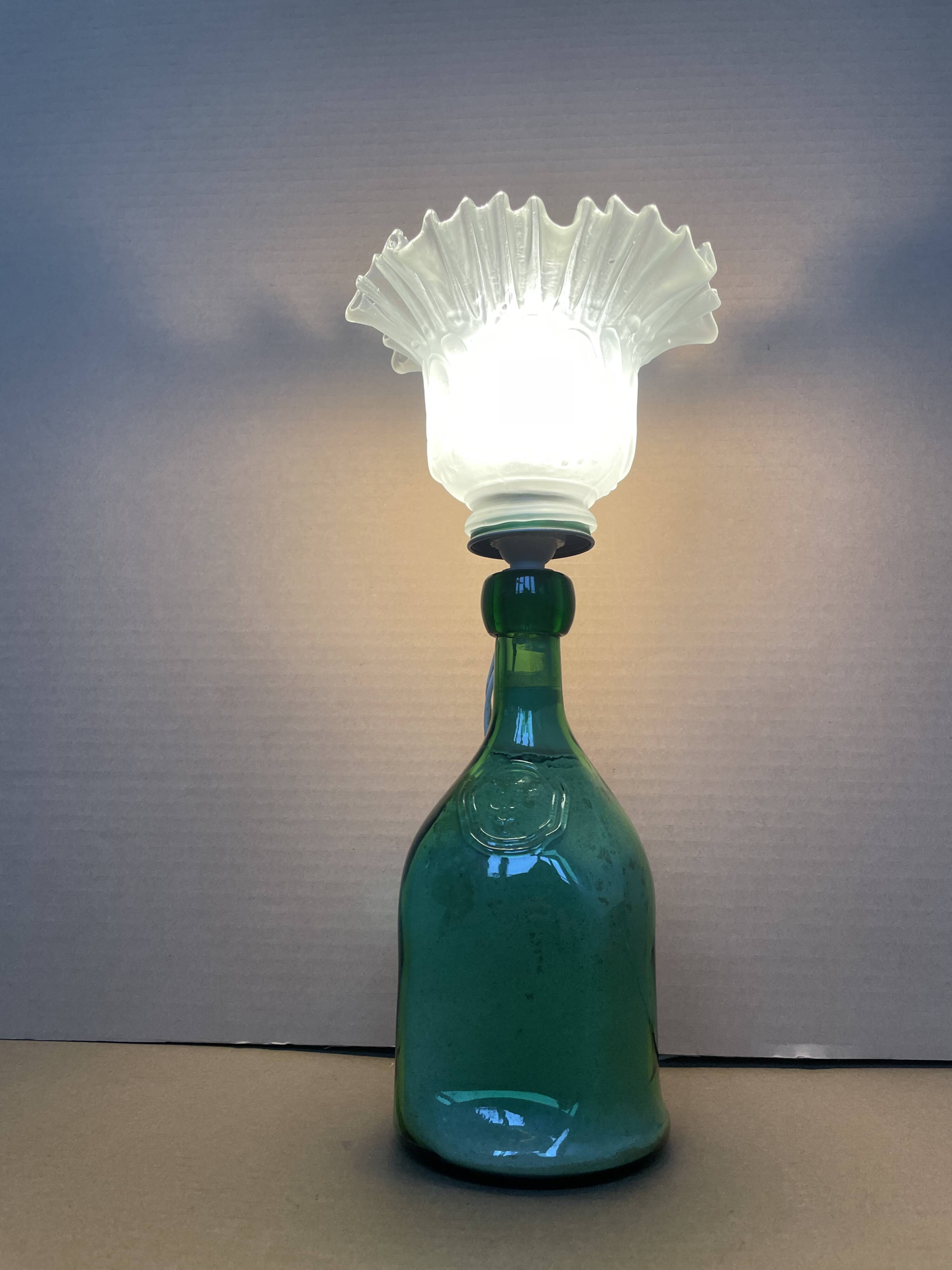 Antique glass table lamp