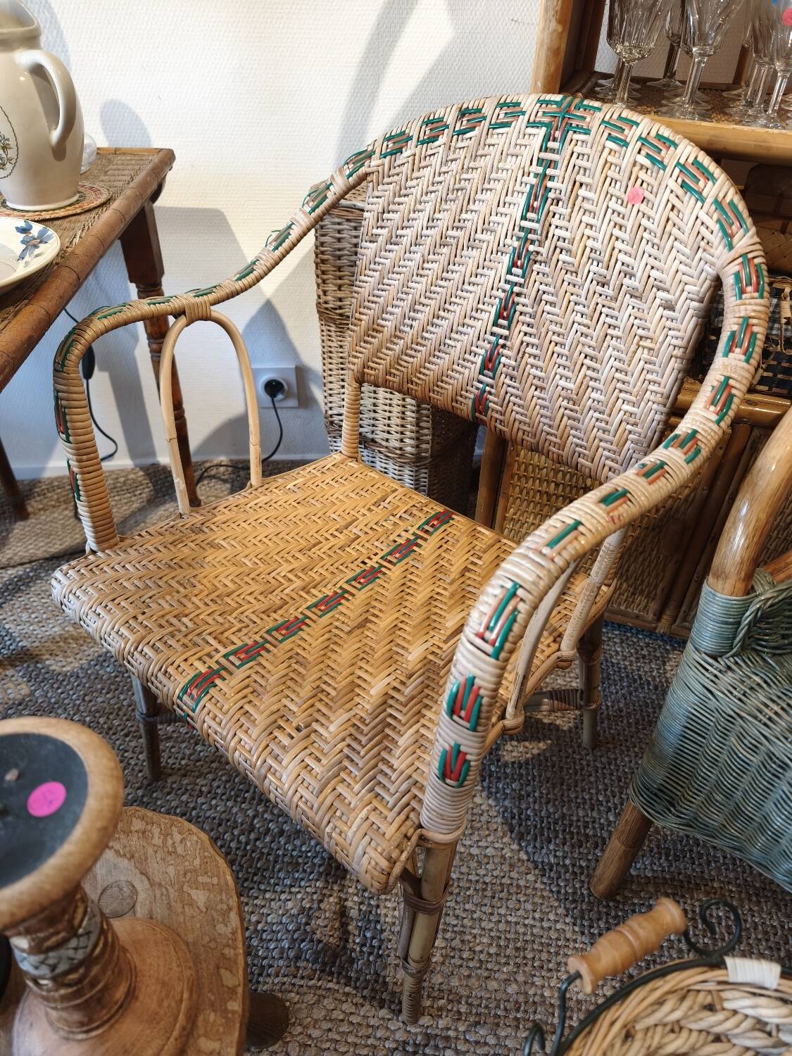 Vintage rattan armchair