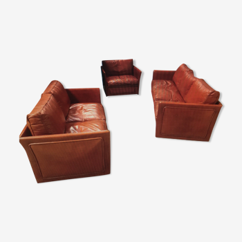 Salon cuir 3 pièces