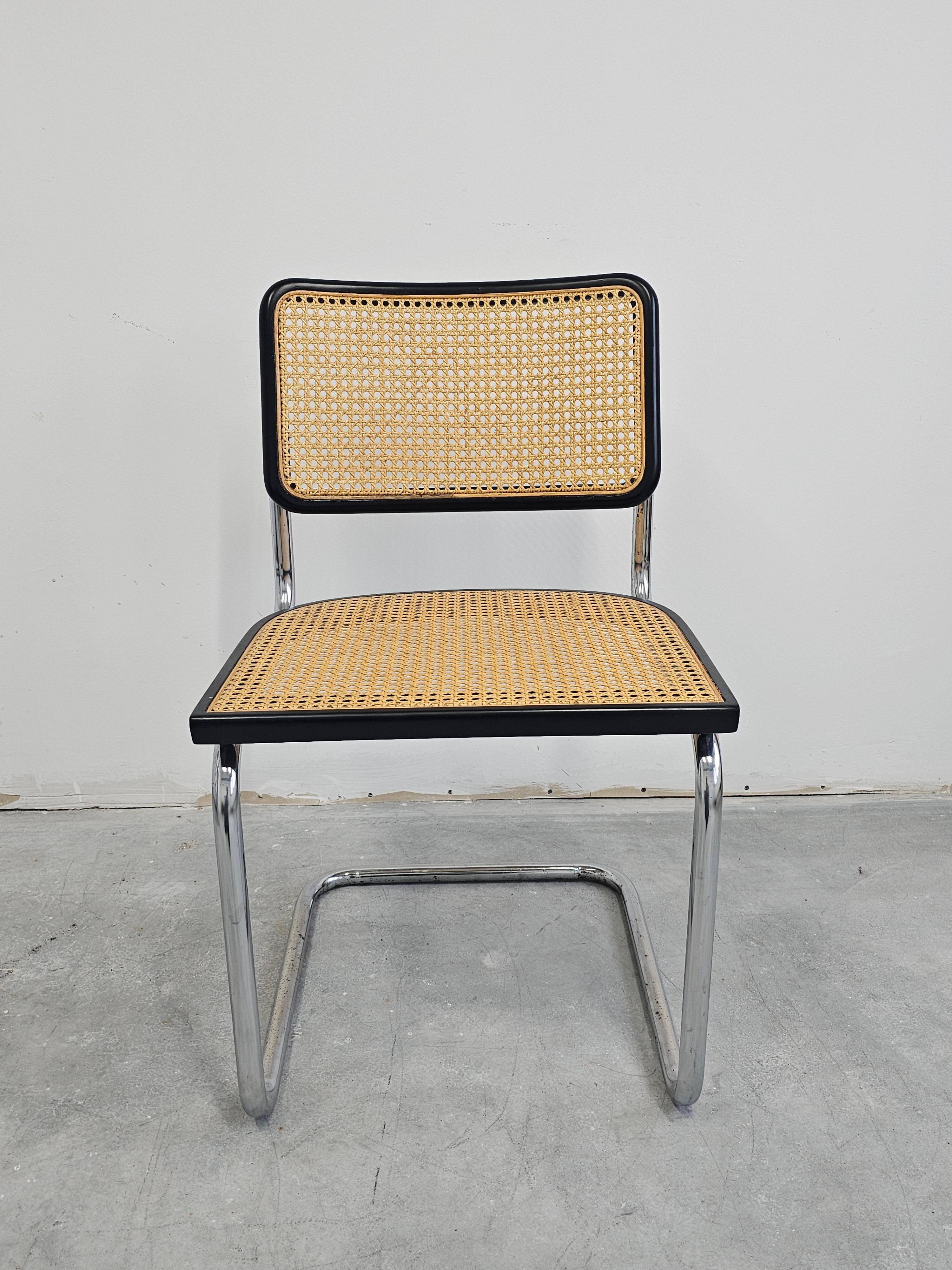 Set of 4 Cesca chairs by Marcel Breuer attributed to Gavina, 1960s