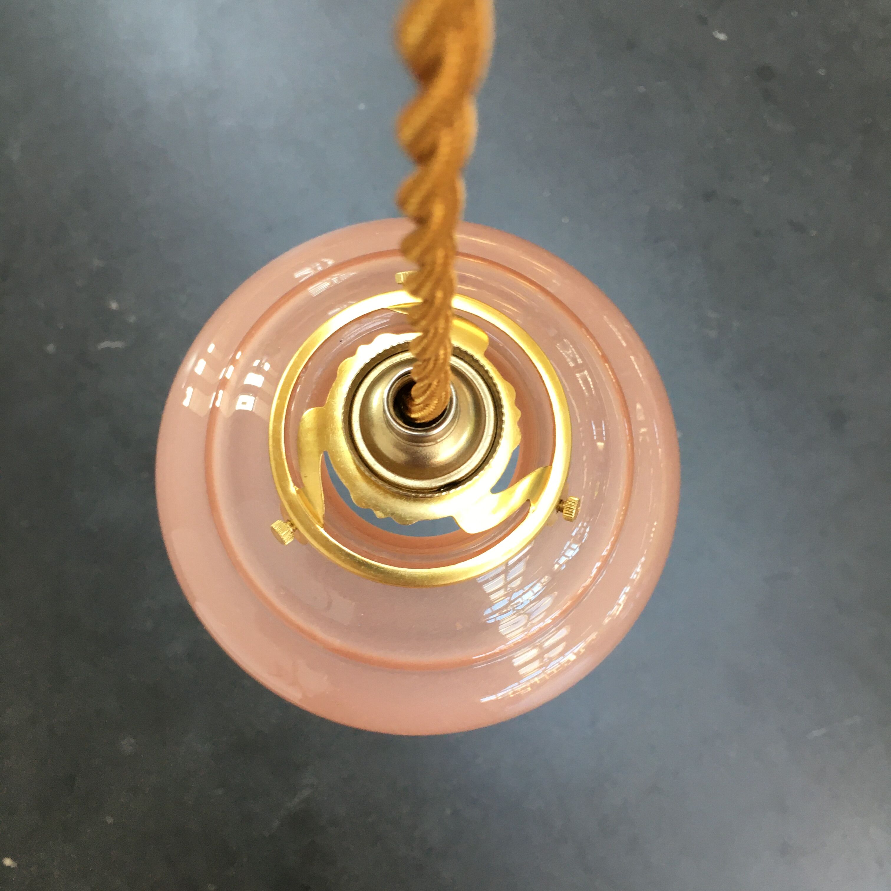 Pink glass walking lamp